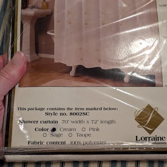 NIP! Lorraine Home Fashions "Gabrielle" Embroidered Shower Curtain - Picture 3 of 6